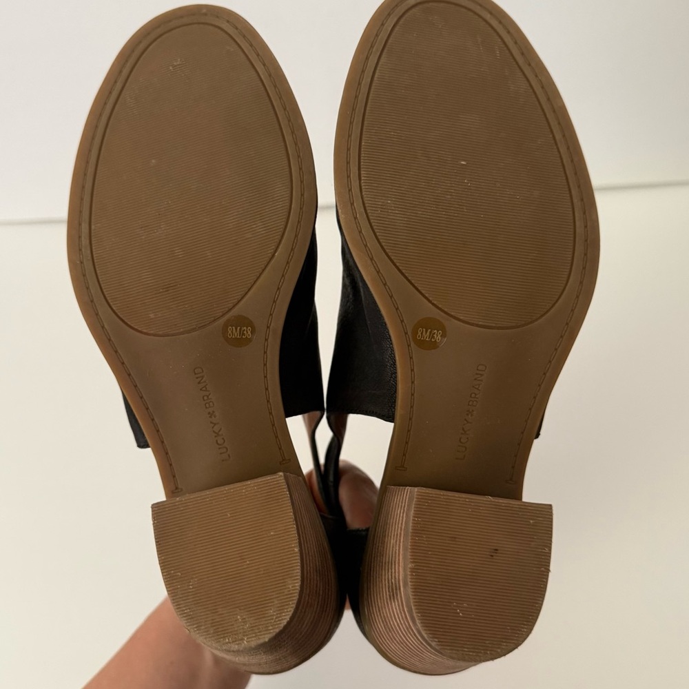Lucky Brand Barimo Open Toe Leather Bootie Size 8 - Picture 8 of 8
